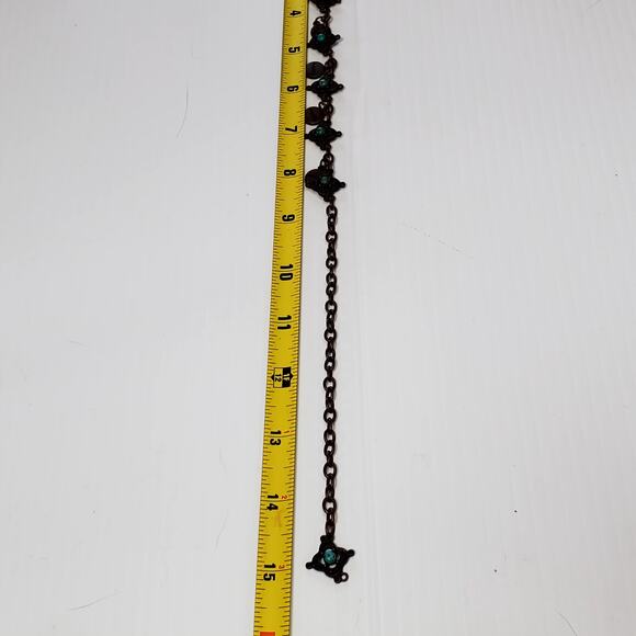 Faux Turquoise Necklace Inspirational Charm Dangle Lobster Closure 15" - Picture 6 of 7